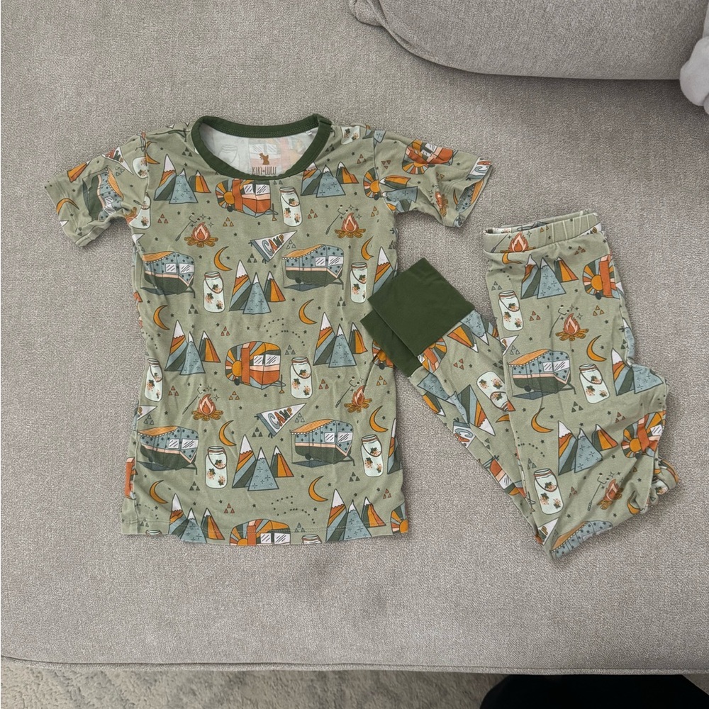 Kiki and LuLu toddler Pajamas with camping print